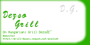 dezso grill business card